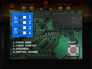 Cursed Castilla options menu Options menu of Cursed Castilla, it was made in order to look like an old chip, retro style