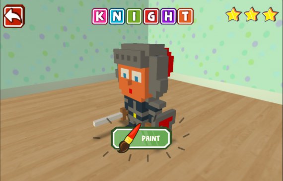 Qbics Paint knight, prepare to paint a mighty knight in Qbics, paint mode let the players be as creative as they can to create the most beautiful Qbics