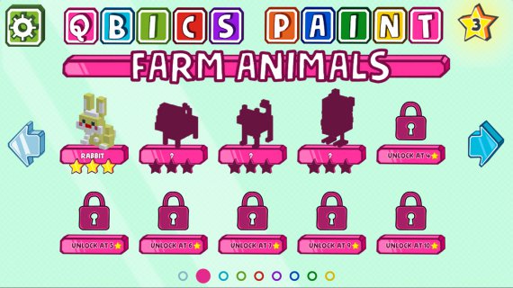 Qbics Paint, choose your qbic menu, with the farm animals, unleash your creativity and prepare to be the best artist