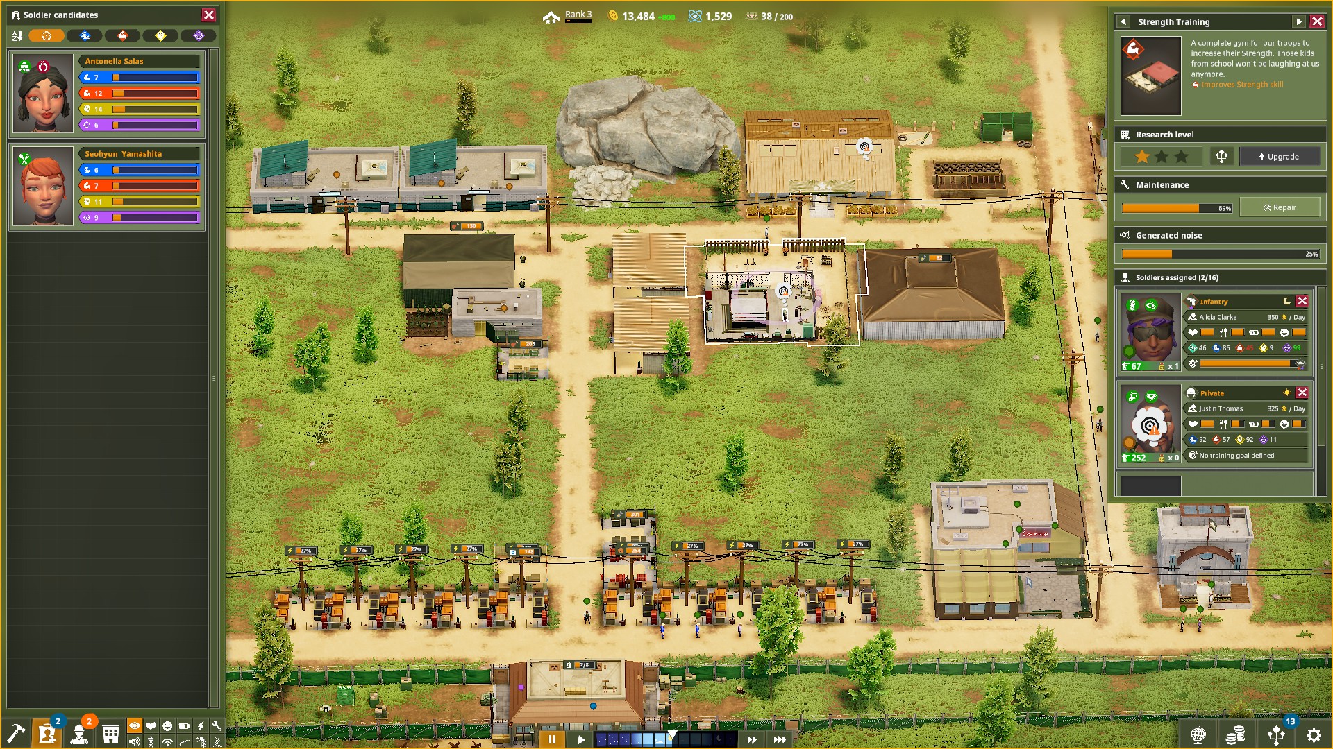 Manage window on One Military Camp